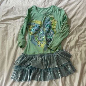 Justice butterfly sequin tutu dress, happy to be me
